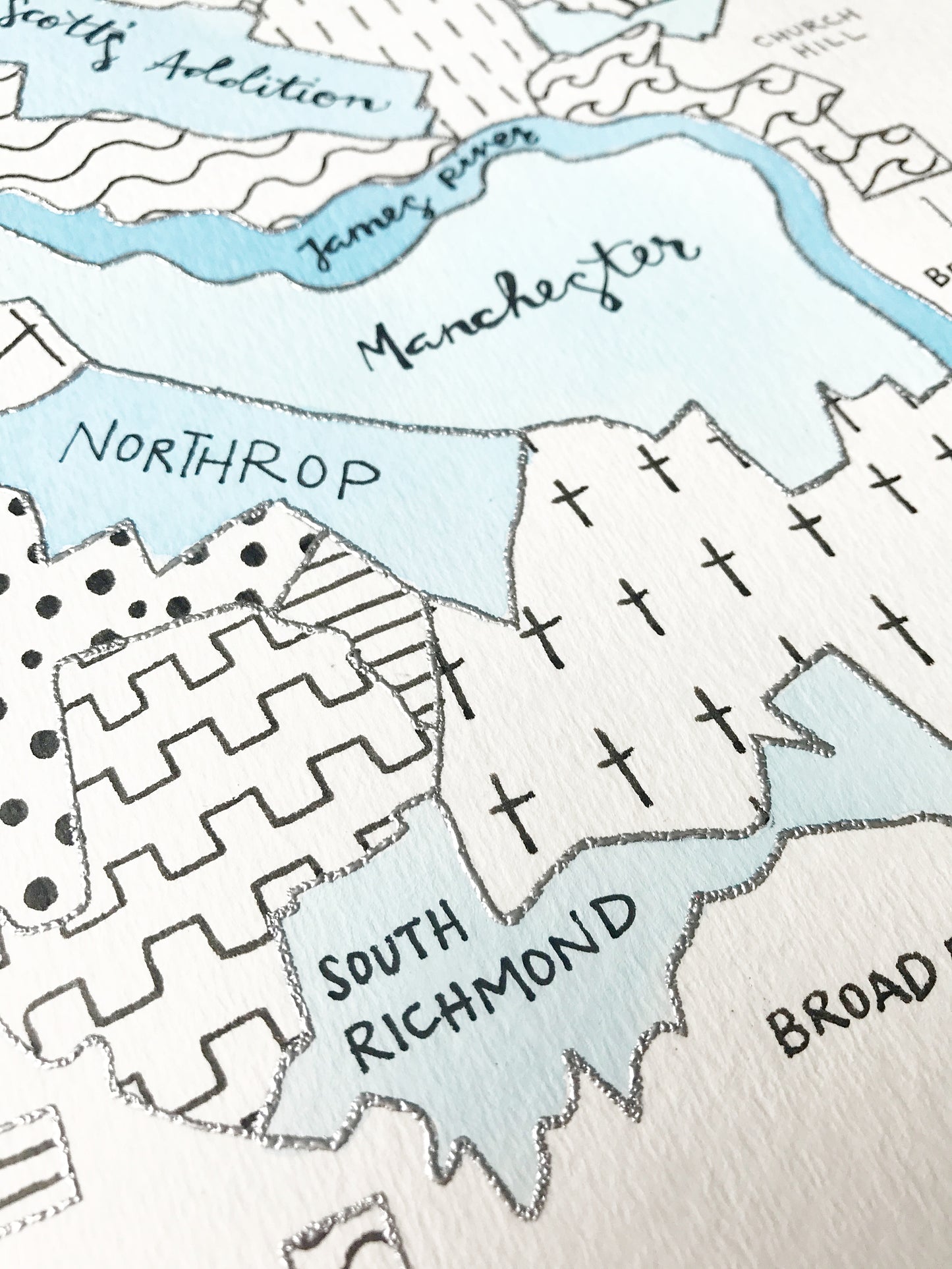 Hand Painted Richmond, VA Map