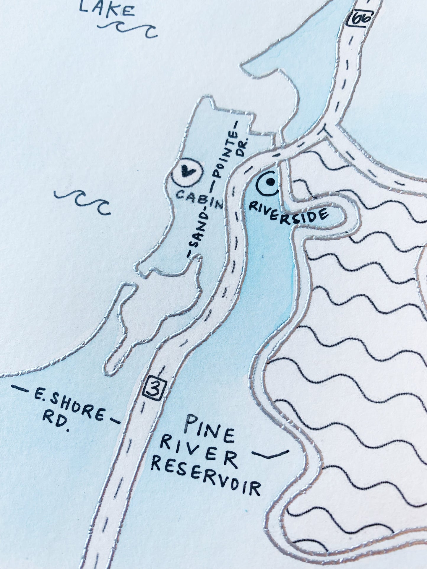 Hand Painted Cross Lake, MN Map