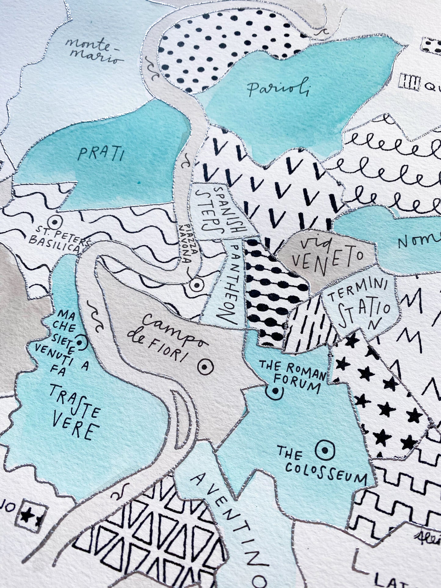 Hand Painted Rome Map – (BY) ALEISHA