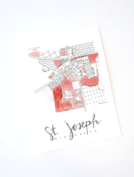 Hand Painted Saint Joseph, MN Map