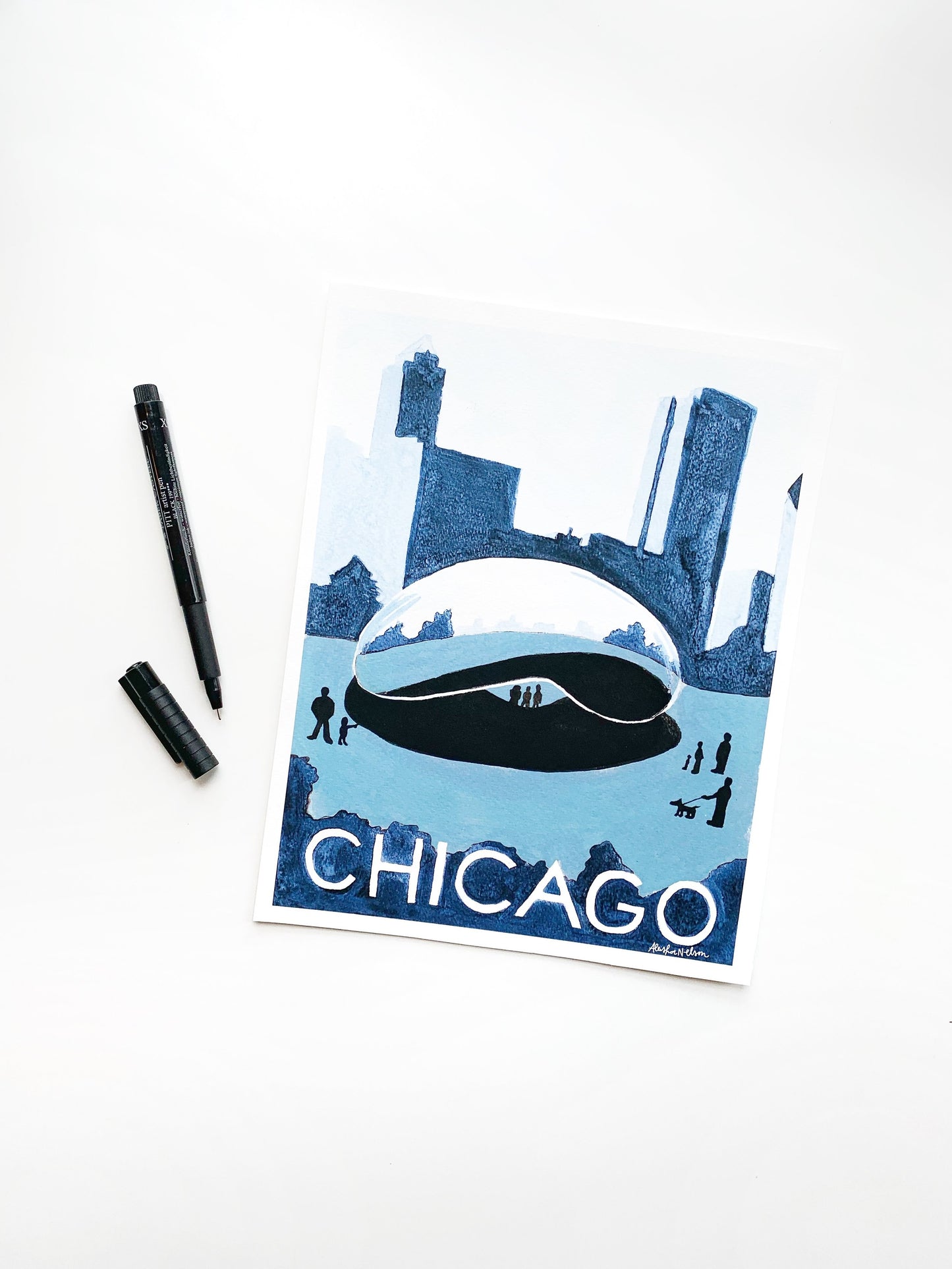 Chicago Bean Travel Poster