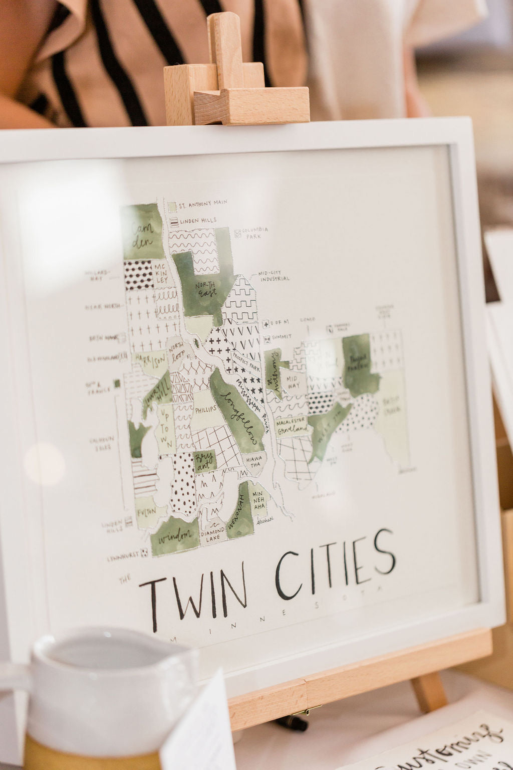 Hand Painted Twin Cities, MN Map