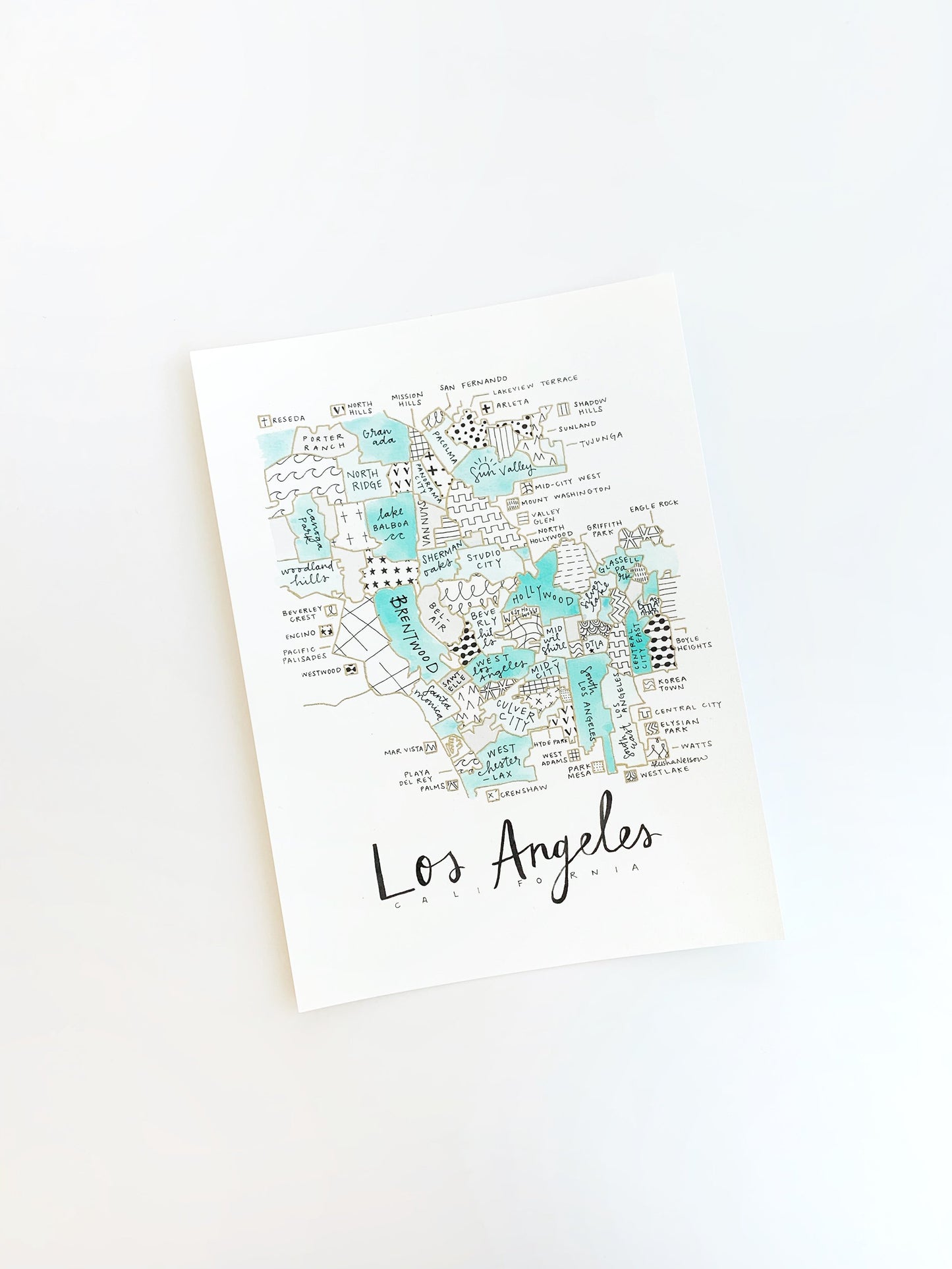 Hand Painted Los Angeles Map