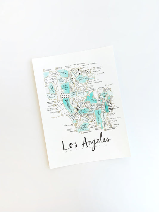 Hand Painted Los Angeles Map