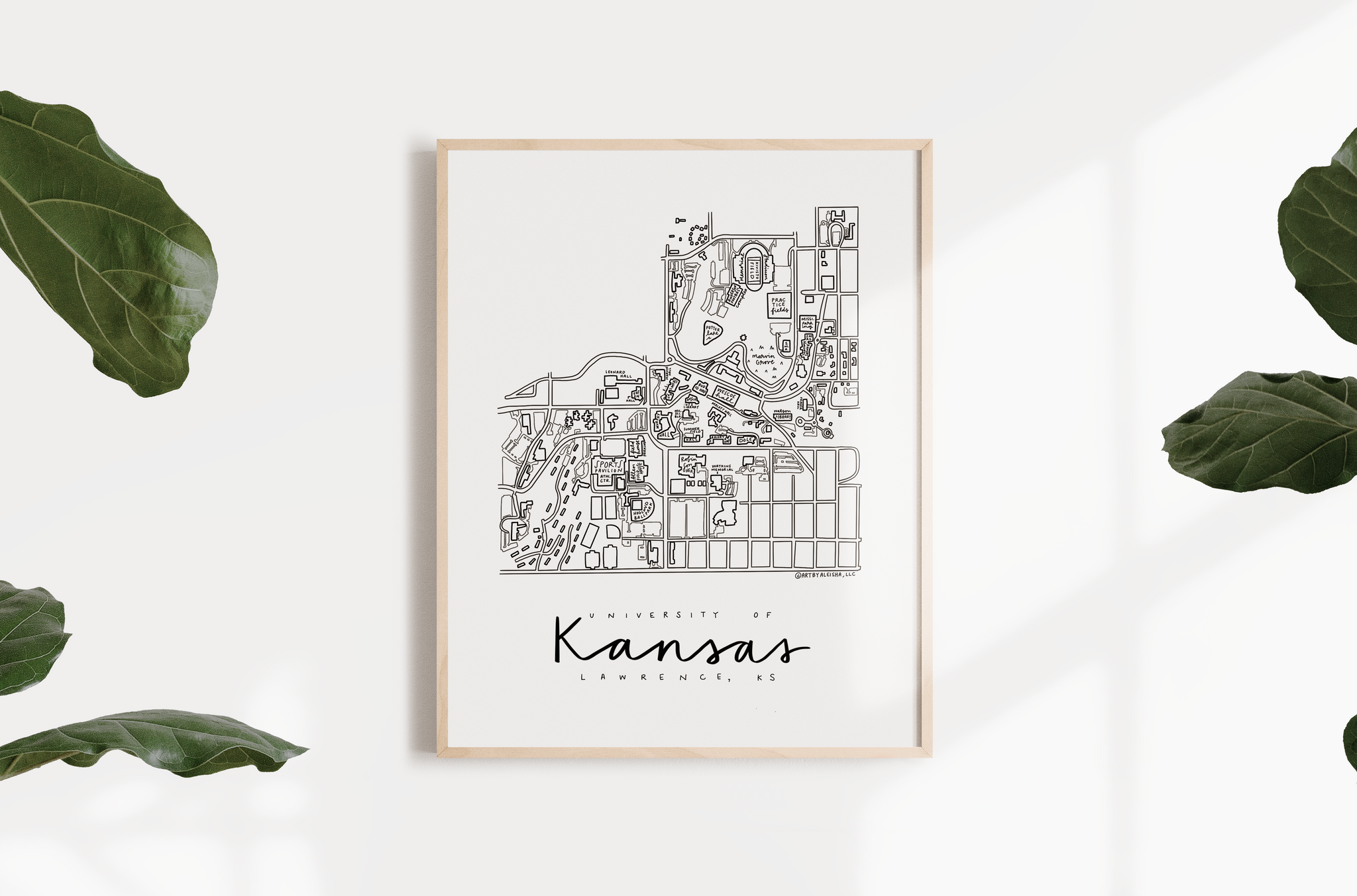University of Kansas Campus Map Print – (BY) ALEISHA
