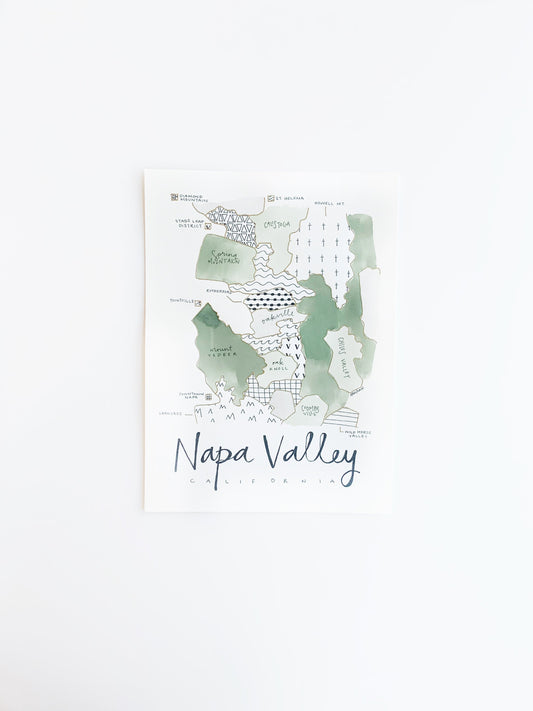 Hand Painted Napa Valley Map