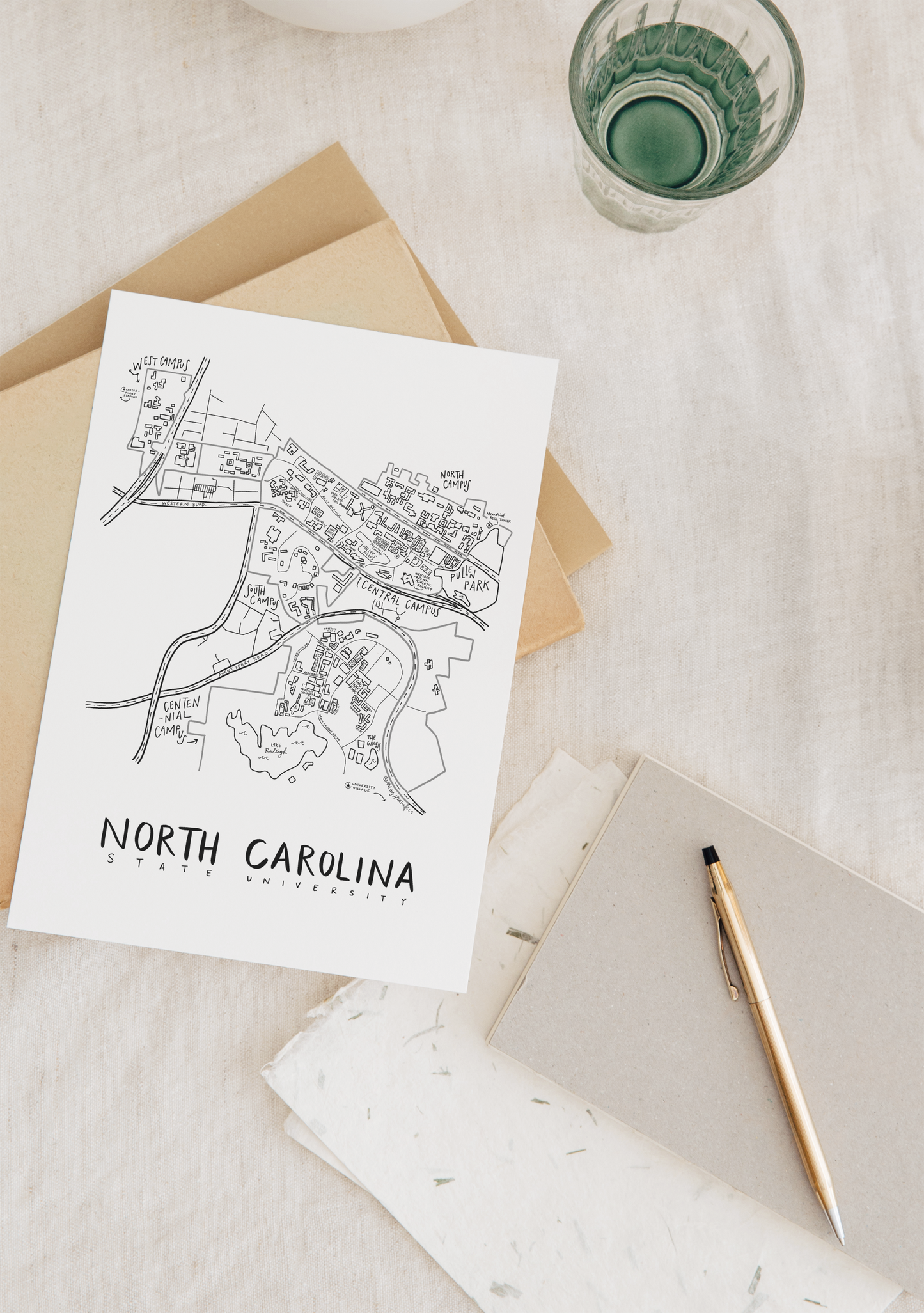 North Carolina State University Campus Map Print