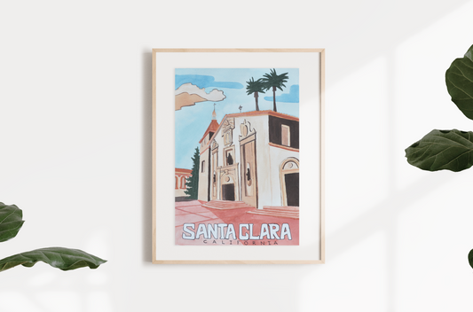 Santa Clara University Poster (Mission Church)