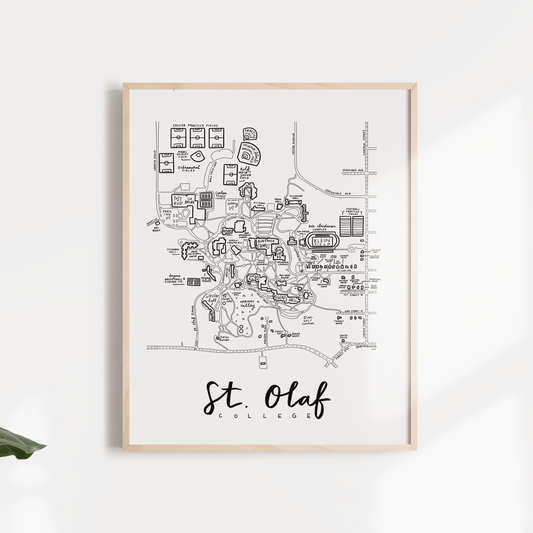 St. Olaf College Campus Map Print