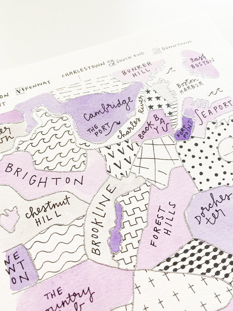 Hand Painted Greater Boston Map
