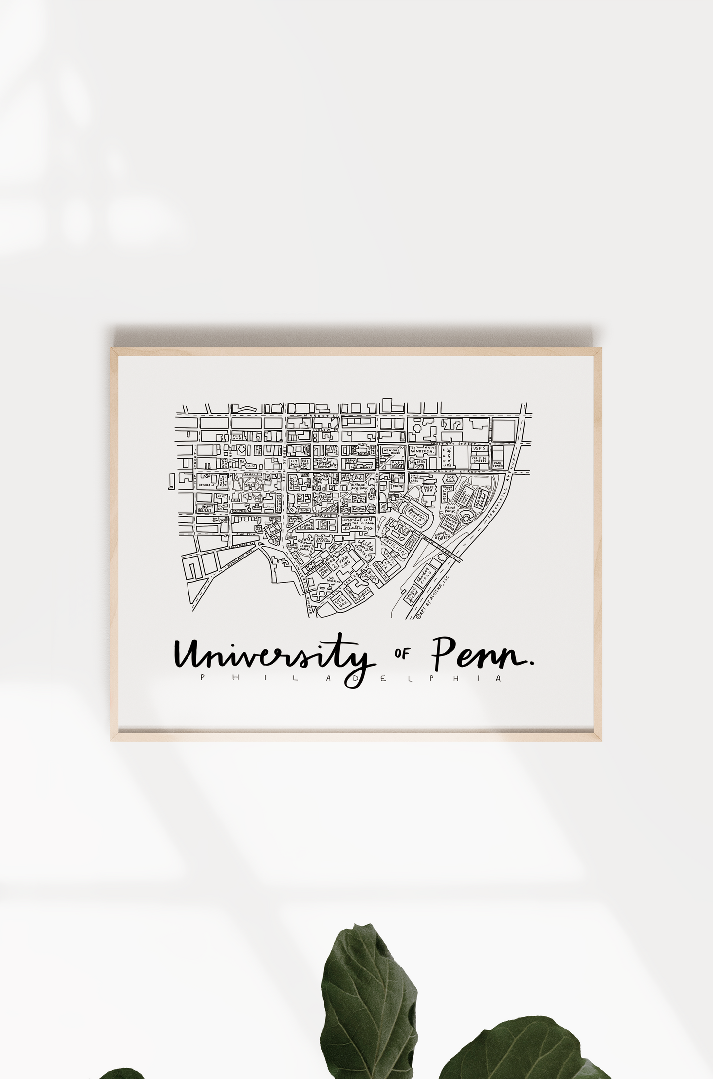 University of Pennsylvania (U Penn) Campus Map Print