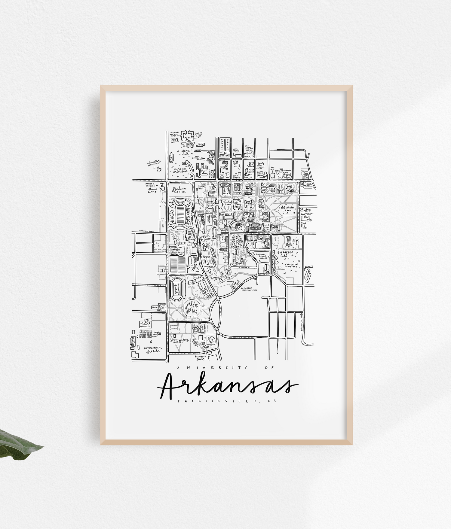 University Of Arkansas Campus Map Map Of The World