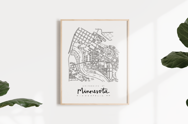 University of Minnesota (Minneapolis) Campus Map Print